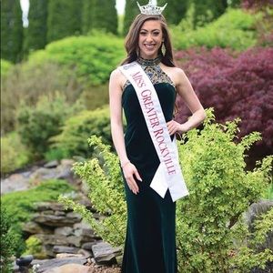 Sherri Hill Green Velvet Gown
